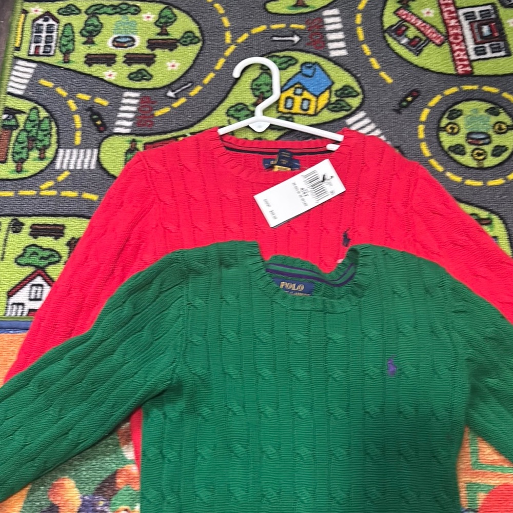 Polo by Ralph Lauren Kids Cable Knit Sweater - Red and Green
